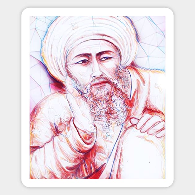 Averroes Portrait | Averroes Artwork | Line Art Sticker by JustLit